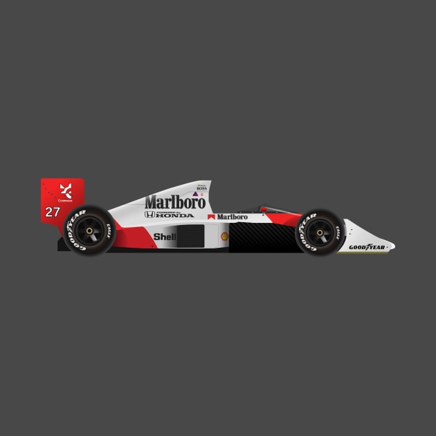 Ayrton Senna's McLaren Honda MP4/5 Illustration by Burro Wheel