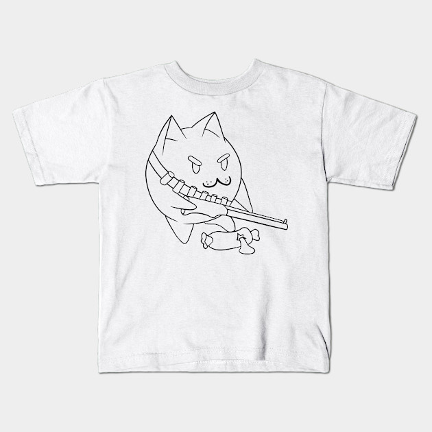 A Cat With A Gun Cat And Gun Funny Kids T Shirt Teepublic