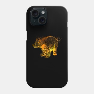 Colorful drawing of a brown bear Phone Case