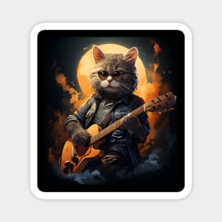 Cat Guitar - Animals Playing Musical Instruments Magnet