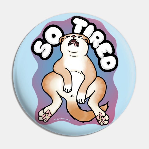 So Tired Tabby Scottish Fold Cat Pin by meow-mom