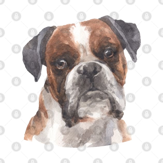 Boxer Watercolor Art by doglovershirts
