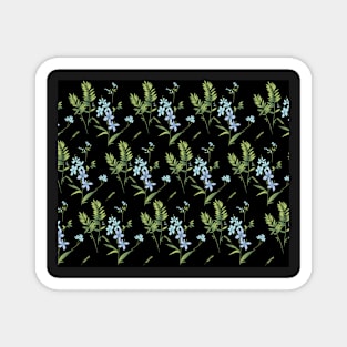 Dark vintage floral print Magnet