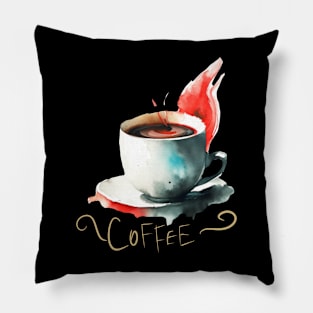 Coffee Watercolor Cup Pillow