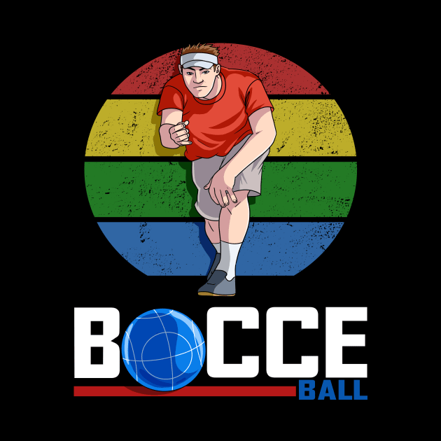 Bocce Ball Italian Bowling Bocci Player Vintage by Noseking