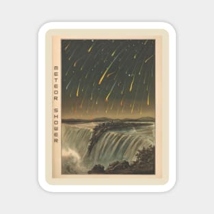 Meteor Shower Over Waterfall Magnet