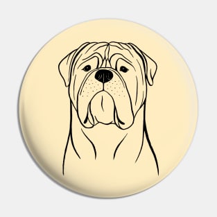 Bullmastiff (Beige and Black) Pin