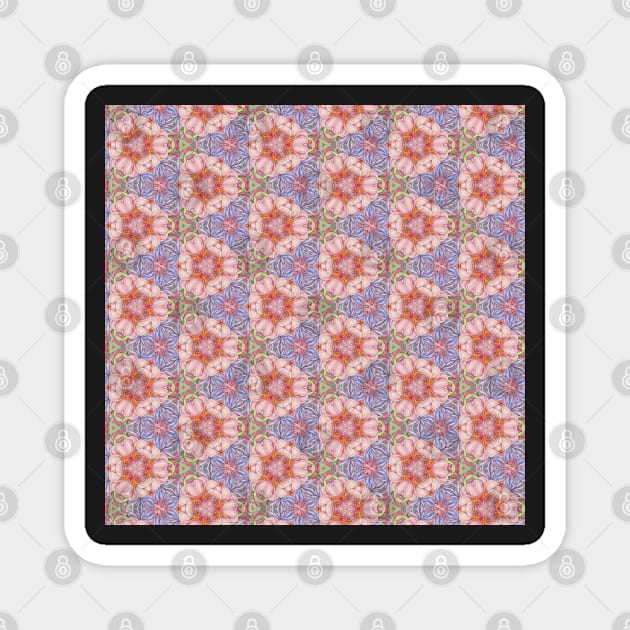 Watercolor Floral Quilt Pattern 4 Magnet by machare