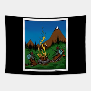 Fire Flies Around A Campfire Novelty Camping Gift Tapestry