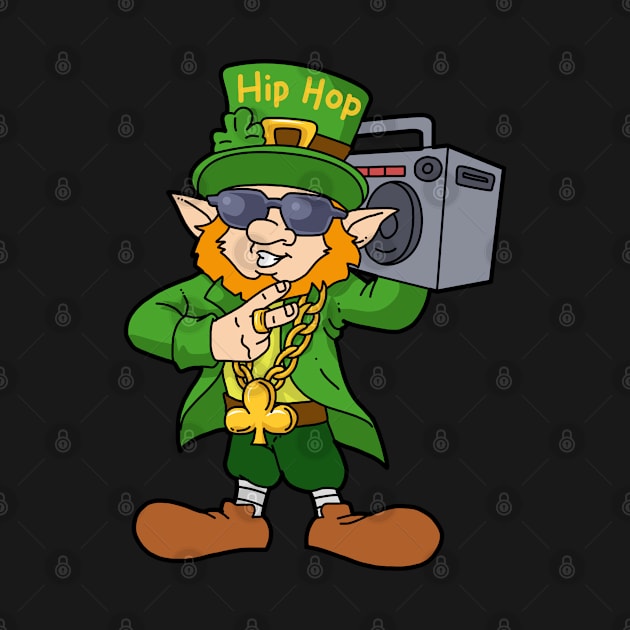 Kids St. Patrick's Day Shirt Boy Shamrock Hip Hop Leprechaun by PomegranatePower