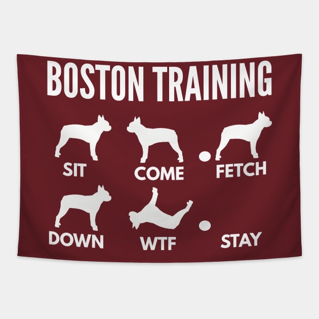 Boston Training Boston Terrier Tricks Tapestry by DoggyStyles