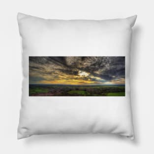 Glastonbury Tor Sunset Panoramic Pillow