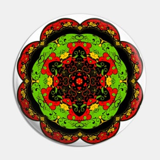 Tibetean themed colorful kaleidoscopic Mandala Pin