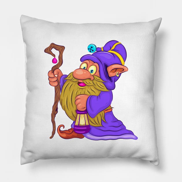 Cartoon Fairy Gnome. Pillow by AndreKENO