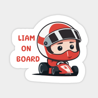 Adorable Racer with 'Oliver on Board' Magnet