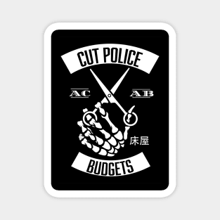 ACAB Cut Police Budgets Skeleton Scissors Magnet