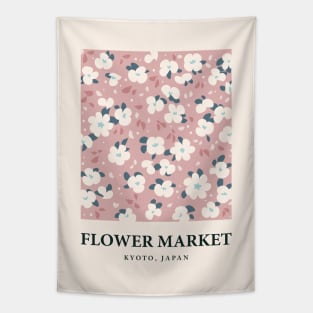 Flower market print, Kyoto, Japan, Posters aesthetic, Neutral art print, Exhibition poster, Boho, Cottagecore Tapestry