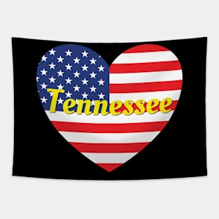 Tennessee American Flag Heart Tapestry