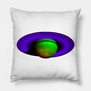 Saturn in Purple and Green Pillow