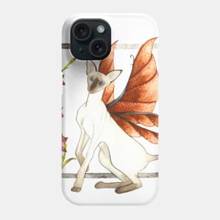 Perplexed - Siamese Fairy Cat with Floral Border Phone Case