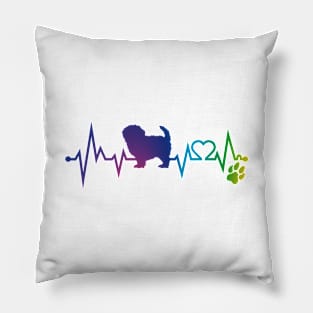 peekaboo Colorful Heartbeat, Heart & Dog Paw Pillow