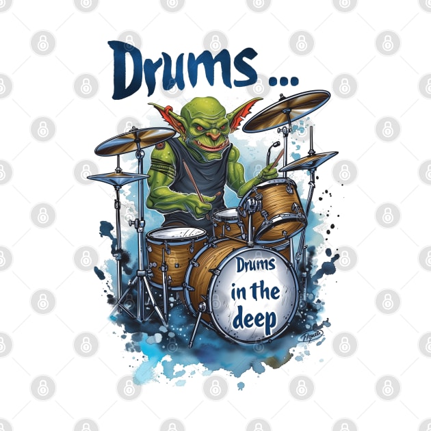 Drums... Drums in the Deep - Goblin Drummer - Fantasy Funny by Fenay-Designs