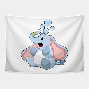 Elephant with Water bubbles Tapestry