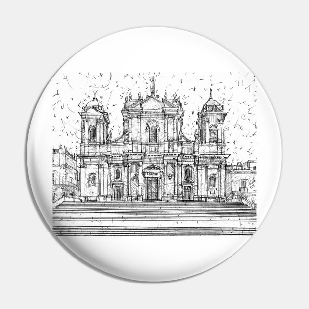 NOTO Cathedral - SICILY - ITALY - pencil portrait Pin by lautir