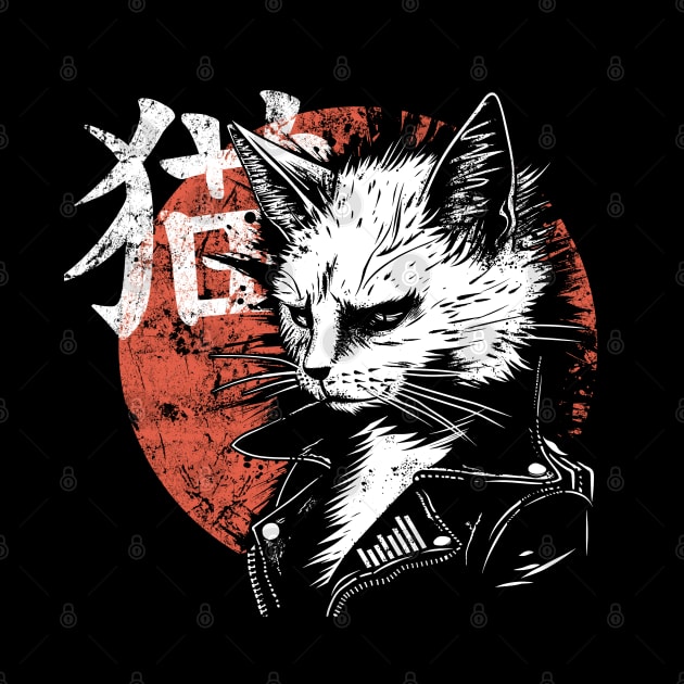 Zen Cat: Tranquility Meets Punk by Skull Riffs & Zombie Threads