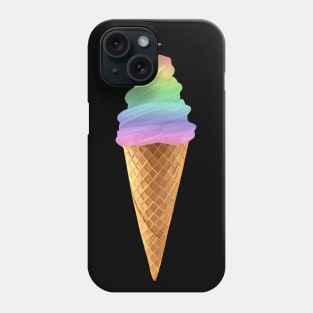 Rainbow Swirl Ice Cream Cone Phone Case