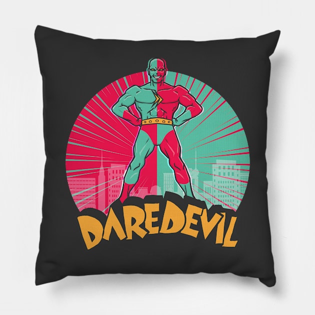 Daring Devil of the Golden Age Pillow by Doc Multiverse Designs