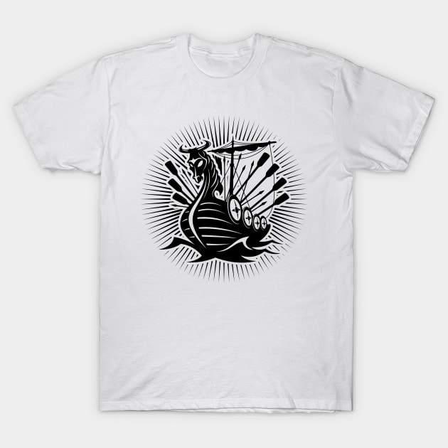 Viking Dragon Ship T-Shirt Nordic Warriors Scandinavia Viking Dragon Ship T-Shirt Nordic Warriors Scandinavia