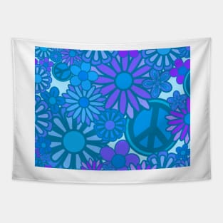 Blue flower power Tapestry