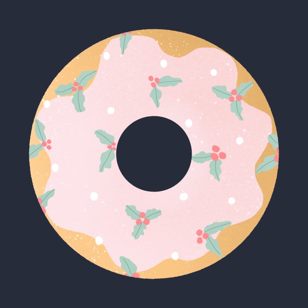 Mint and pink Christmas holly donut by Home Cyn Home 