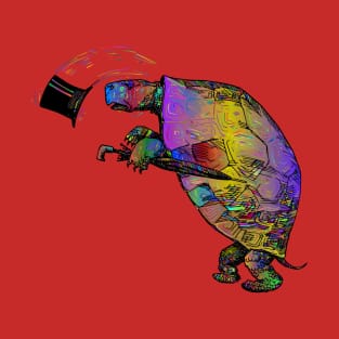 Tortoise Top Hat Umbrella Turtle Animal Reptile T-Shirt