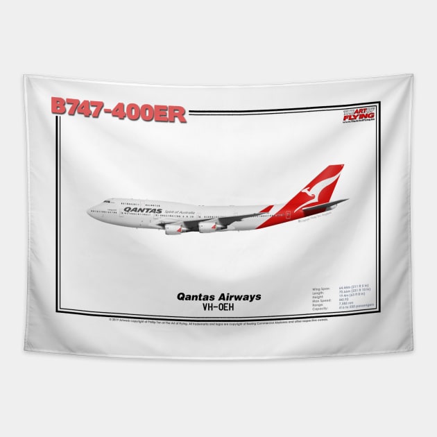 Boeing B747-400ER - Qantas Airways (Art Print) Tapestry by TheArtofFlying