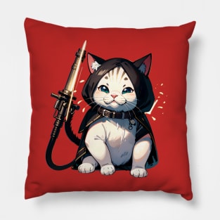 Star Cat Tshirt and Stickers Design Cute Cat Sci-Fi Characters Robot Carousel Pillow