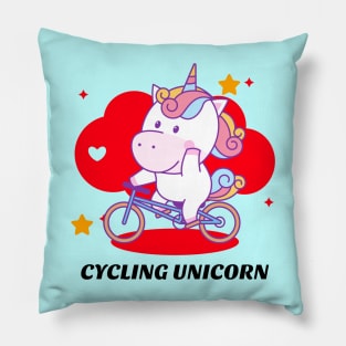 Cycling Unicorn Pillow