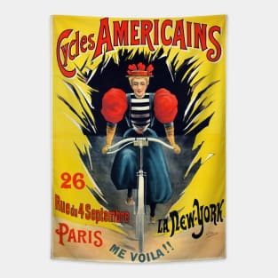 Vibrant Vintage Bicycle Poster Tapestry