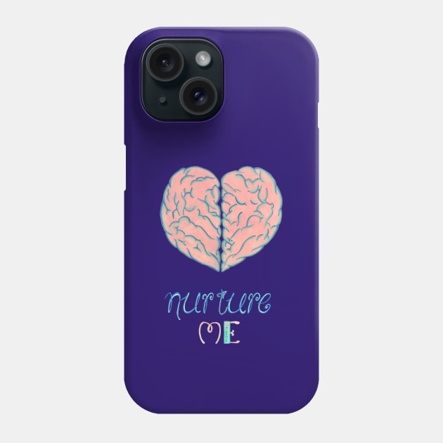 Nurture me Brain Heart Phone Case by Arashi Kim