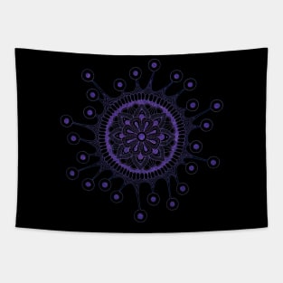 Virus Mandala (black/purple) Tapestry