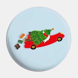 Santa is coming - Paper cut art Pin