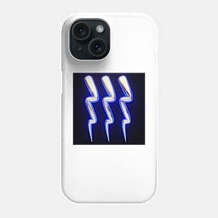 Three Magical Glowing Stylized Lightning Bolts Phone Case