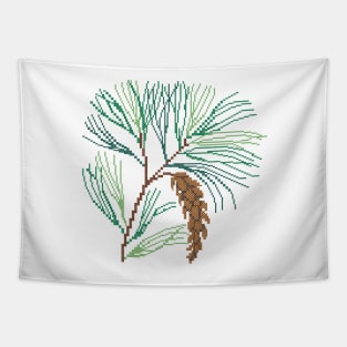 Maine State Flower Pine Cone And Tassel Tapestry
