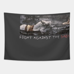 Fight against the sadness Retro Tapestry