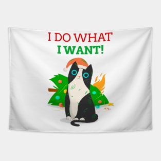 Funny Cat I Do What I Want Sarcastic Cat Lover Gift Tapestry