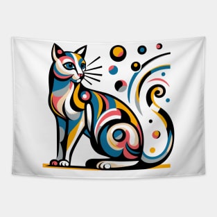 Pop art cat illustration. cubism cat illustration Tapestry