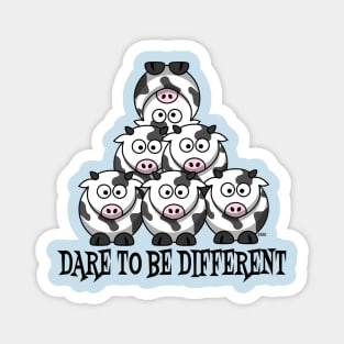 Cows Stacked Irregular Dare To Be Different Cow Cartoon Magnet