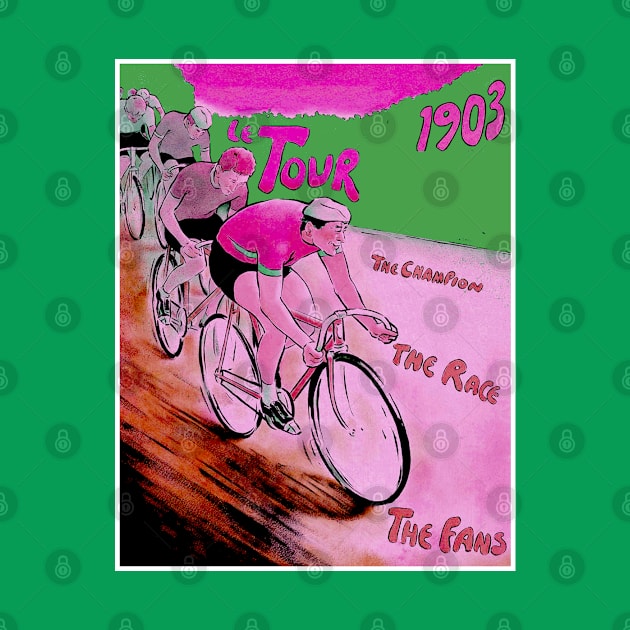 Le Tour Vintage 1903 Competing Bicycle Racing Poster Print by posterbobs