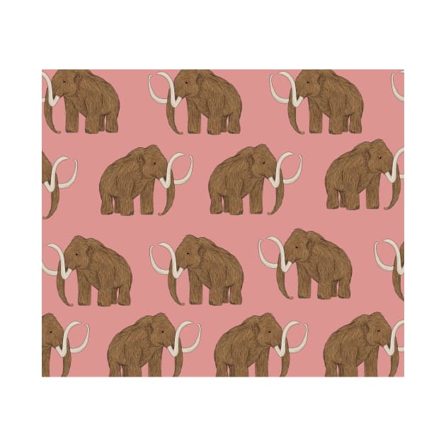 Woolly Mammoth on Dusky Pink by ButtonandSquirt